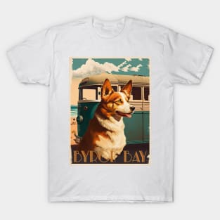 Byron Bay Dog Vintage Travel Art Poster T-Shirt